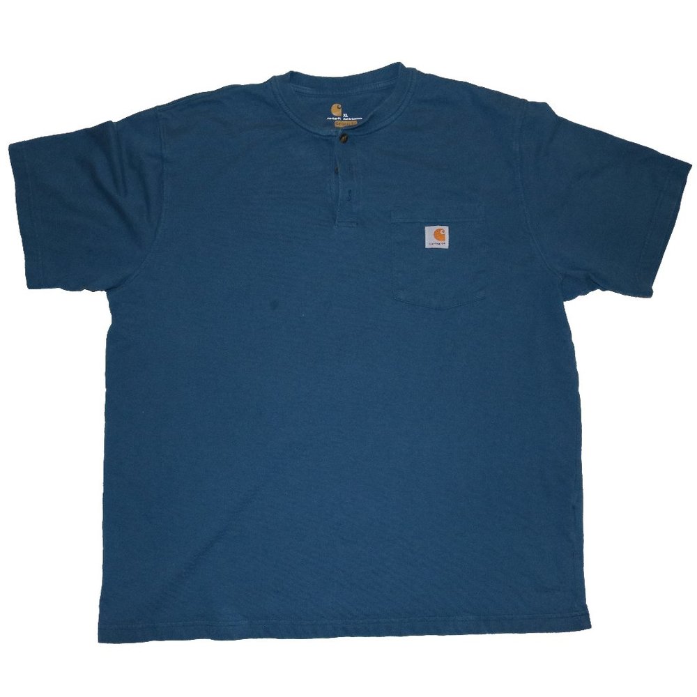 Carhartt Mens XL Short Sleeve Pocket Henley T-Shirt K84 HTG Hunter Green